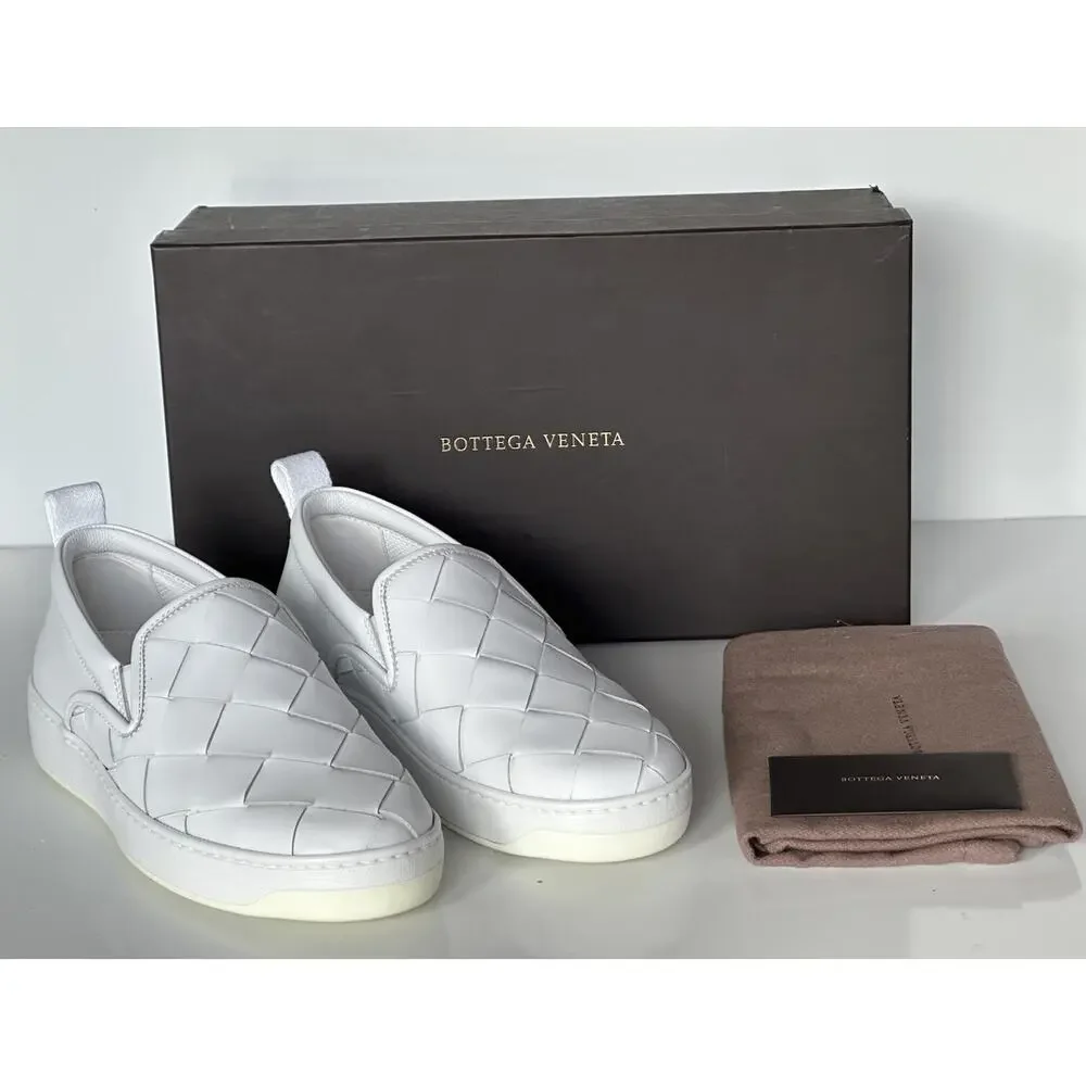 Bottega Veneta Rubber Sole Calf Leather Optic White Shoes 7 US 578303 9122 NIB